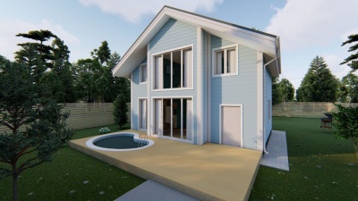Проект каркасного дома: 121 м²