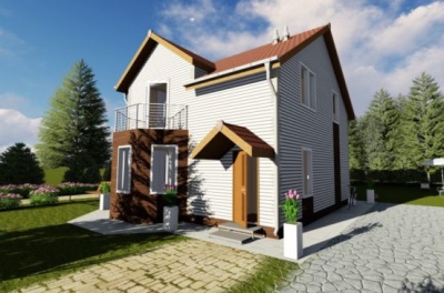 Проект каркасного дома: 115 м²